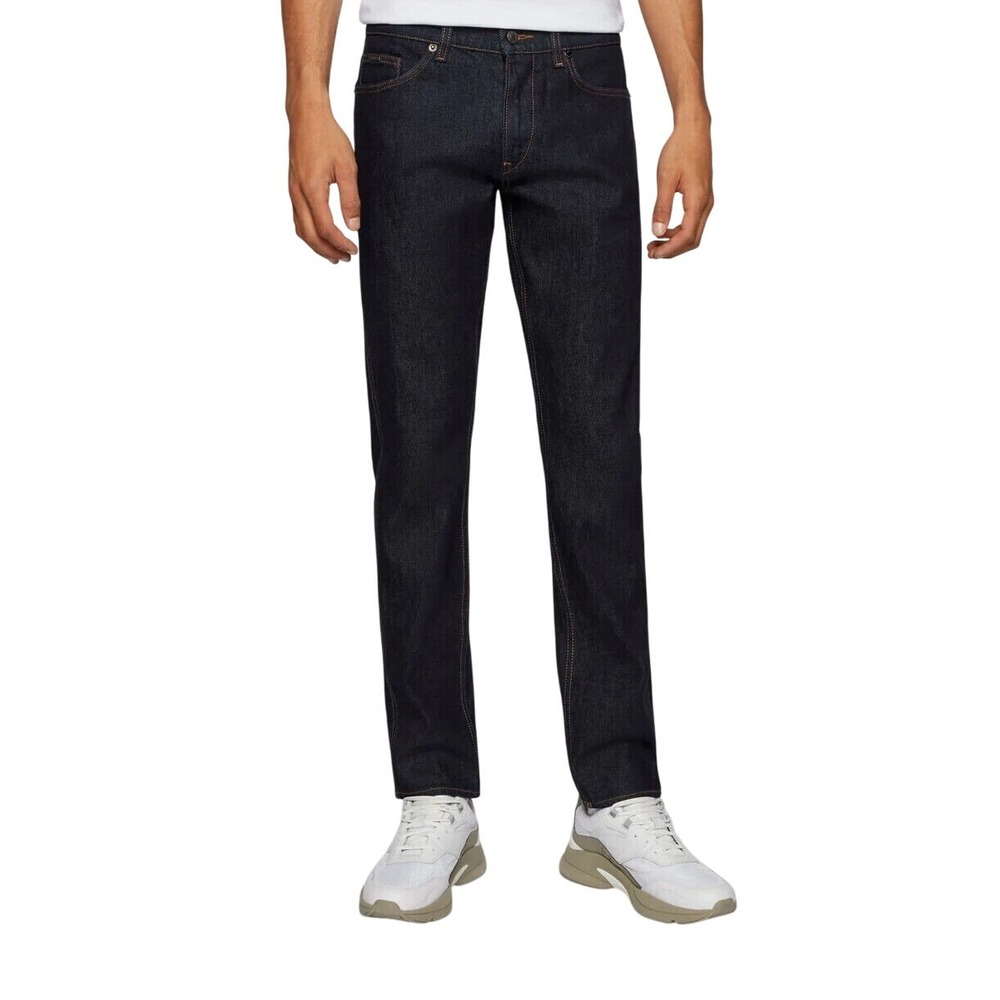 Hugo Boss‎ Albany Black Slim Straight Jeans Candiani Italian Denim Size 34